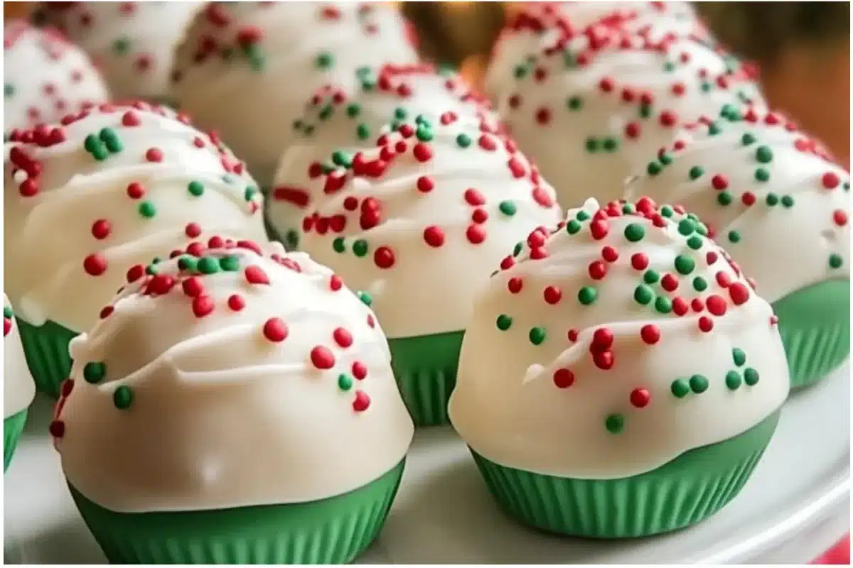 Little Debbie Christmas Tree Cake Balls, festive holiday dessert treat