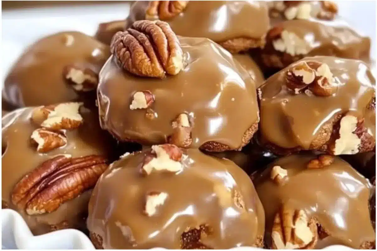 Delicious New Orleans-style Pecan Pralines on a decorative dish