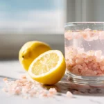 pink salt and lemon water