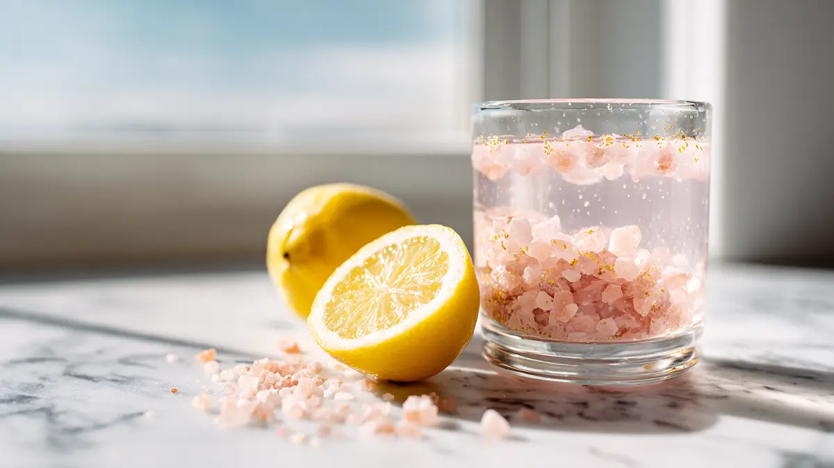 pink salt and lemon water