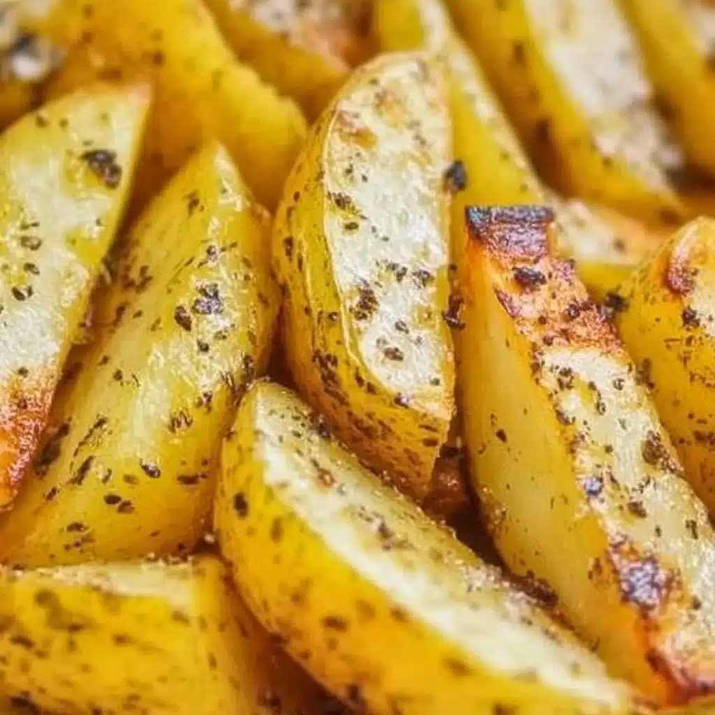 Delicious roasted Greek lemon potatoes seasoned with herbs and lemon.
