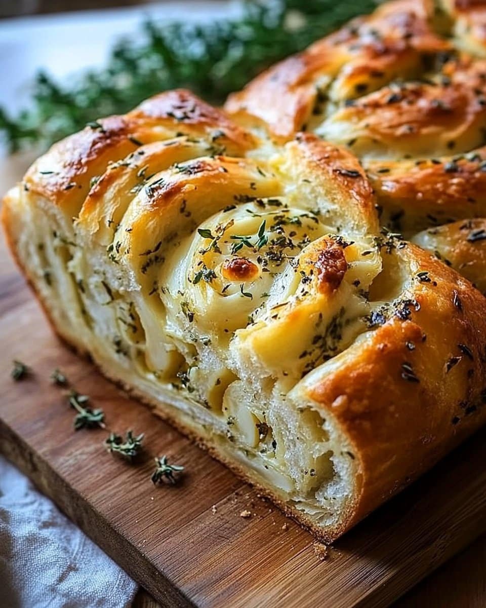 Swirled Garlic Herb And Cheese Bread