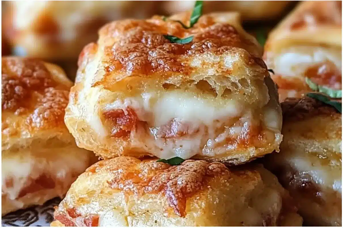 Savory Italian sandwich bites arranged on a platter for a tasty appetizer.