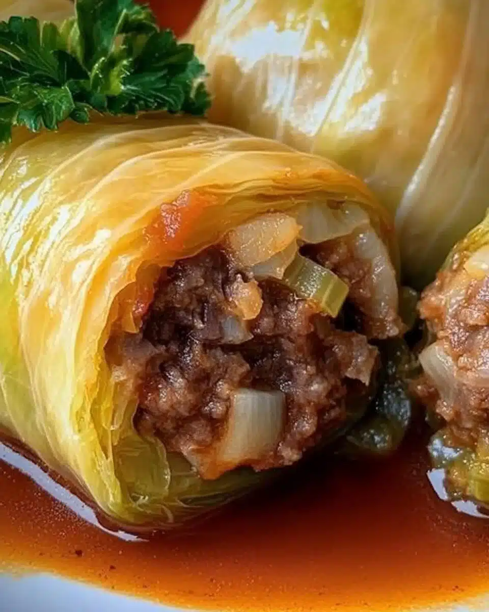 Delicious slow cooker unstuffed cabbage rolls served in a bowl