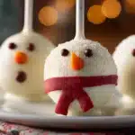 Winter-themed snowman cake pops decorated for festive celebrations