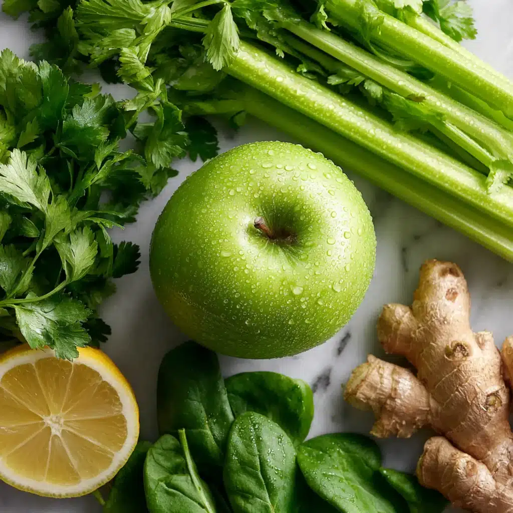 best green detox smoothie ingredients apple spinach celery ginger lemon