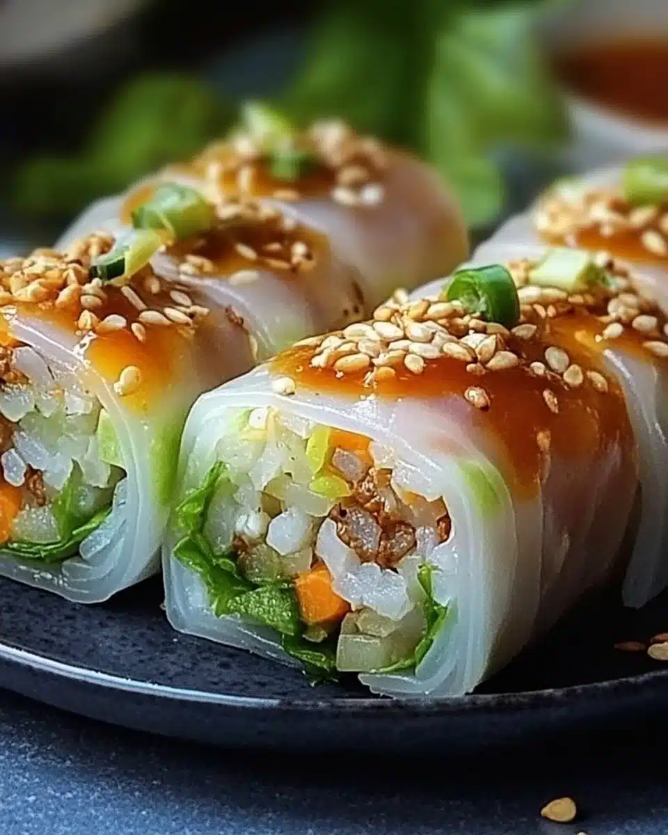 Delicious Big Mac Rice Paper Rolls filled with flavors of the classic burger.