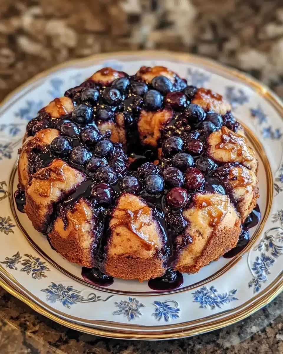 Freshly baked Blueberry Monkey Bread with blueberries and cinnamon