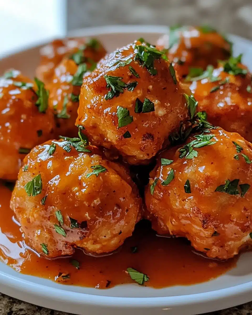 Buffalo Chicken Bombs ready to serve with dipping sauce on a platter