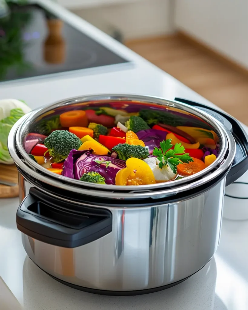 Cabbage soup diet recipe in Instant Pot pressure cooker for quick vegetable soup preparation