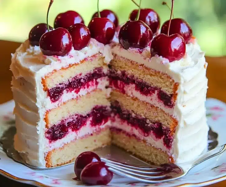 Cherry Layer Cake with Cherry Cream Cheese Frosting