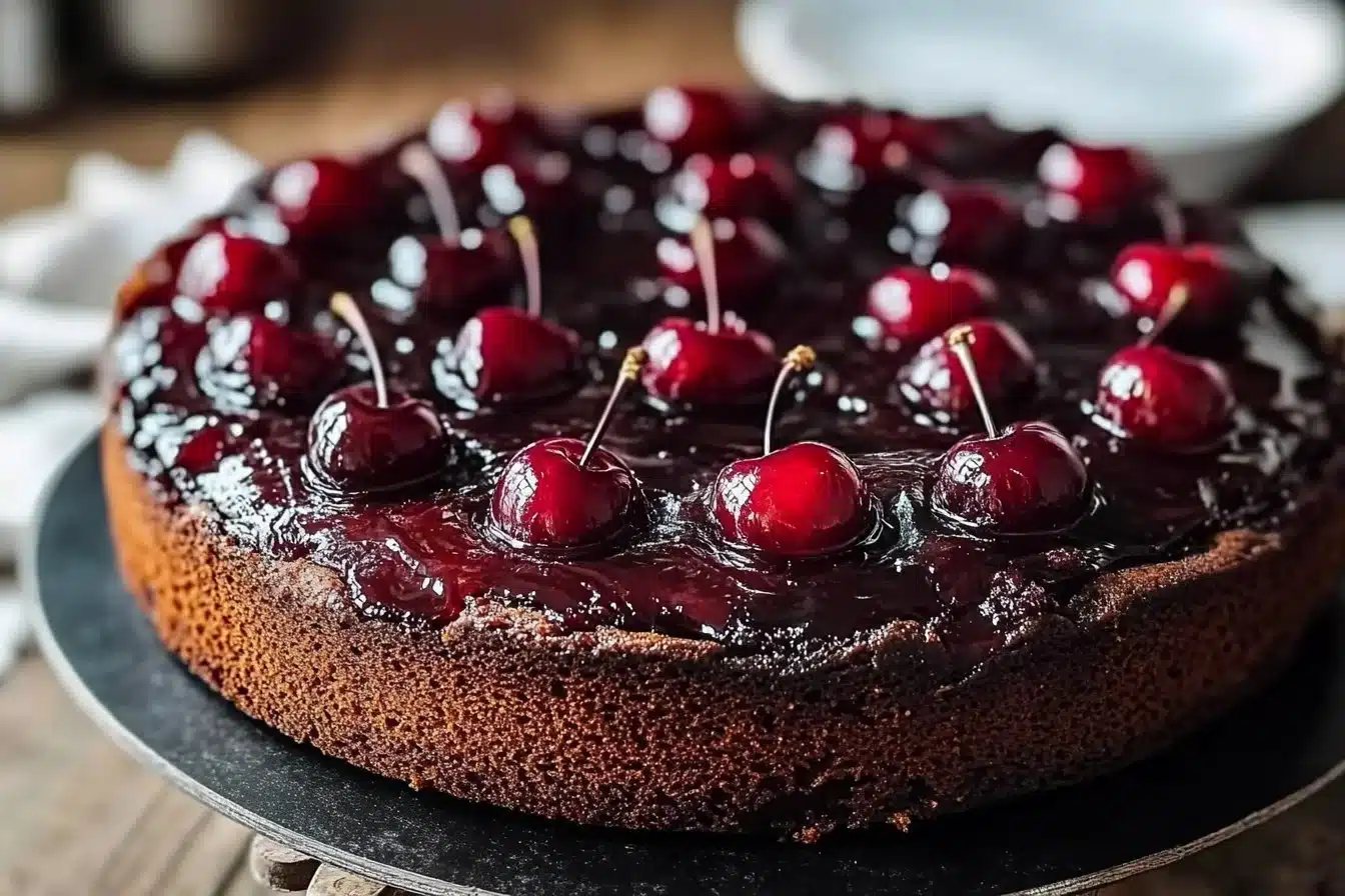 Chocolate Cherry Upside Down Cake