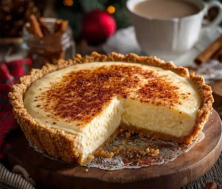 Christmas Eve Cinnamon-Vanilla Custard Pie – Creamy Holiday Dessert Magic