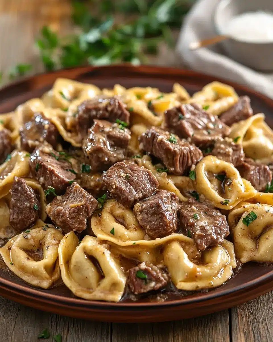 Cracked Garlic Steak Tortellini in Creamhouse Sauce Bliss
