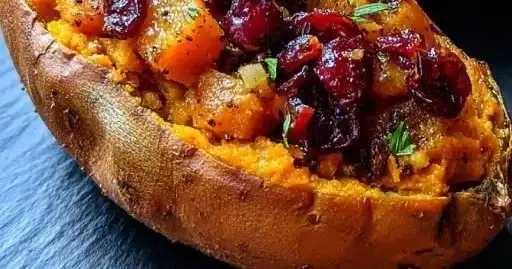 Cranberry Apple Twice-Baked Sweet Potatoes
