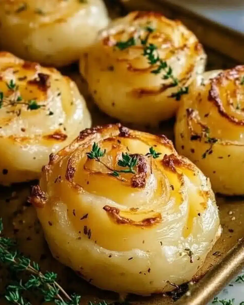 Plate of elegantly piped Duchess Potatoes garnished with herbs