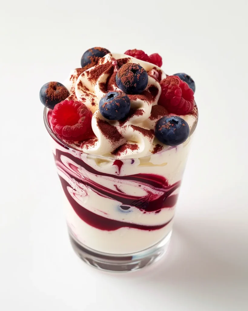 glucose reset ritual recipe greek yogurt berry mousse
dessert with cinnamon