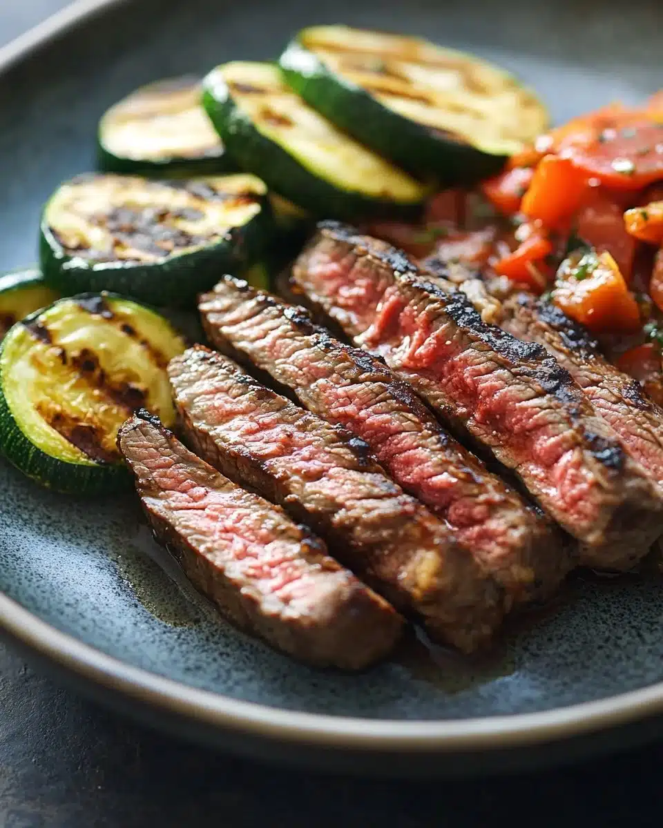 Grilled Steak Bowl with Sauce & Grilled Zucchini Bliss