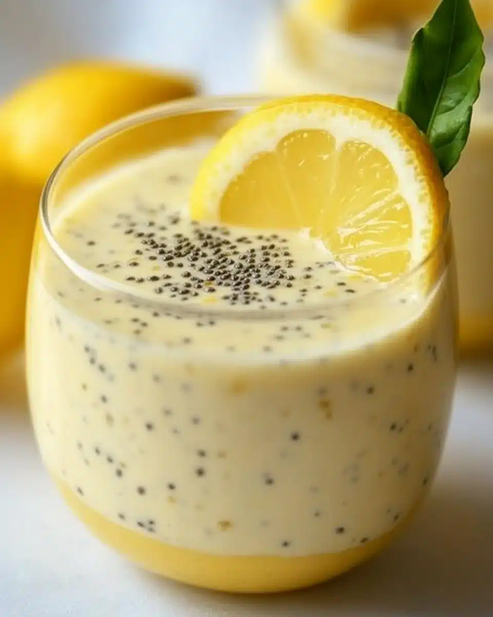 Delicious Lemon Cream Chia Pudding served in a bowl
