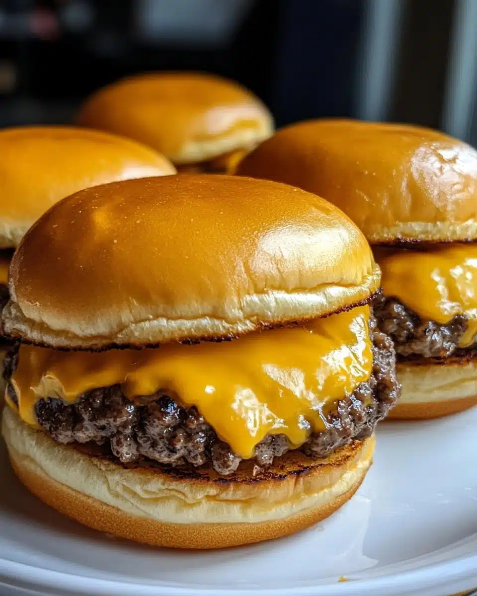 Mini Big Mac Cheeseburgers served on a plate
