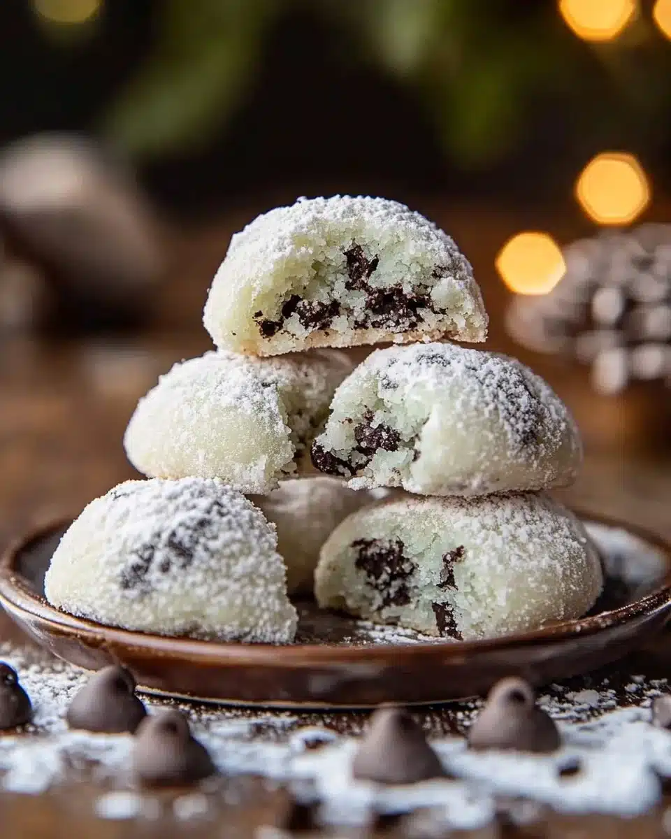 Mint Chocolate Chip Snowball Cookies 25 Mint Chocolate Chip Snowball Cookies