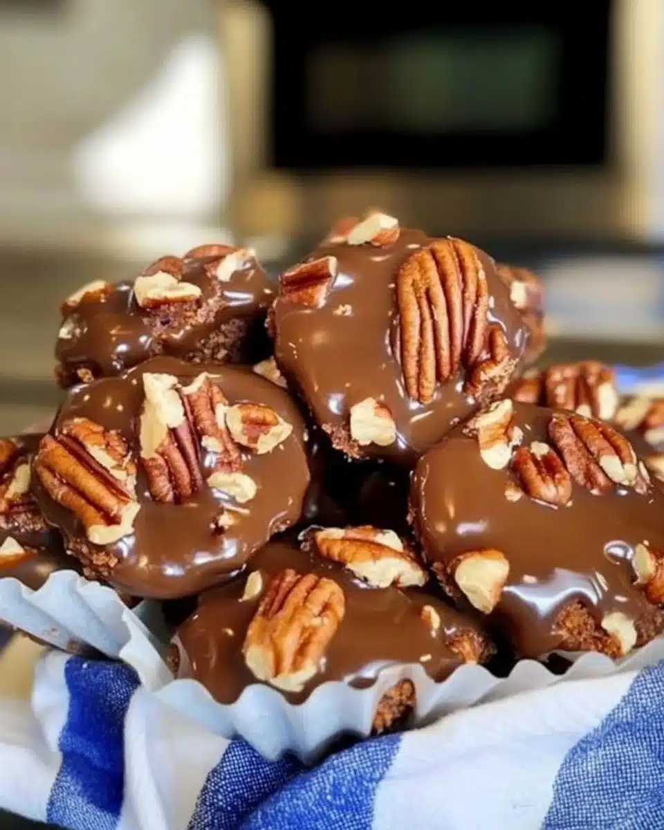 Delicious New Orleans-style pecan pralines with nuts and caramel.