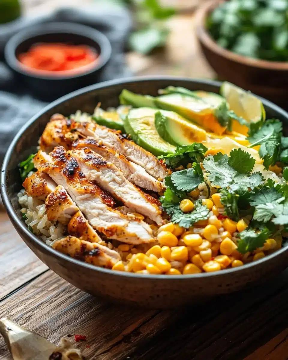Street Corn Chicken Rice Bowl