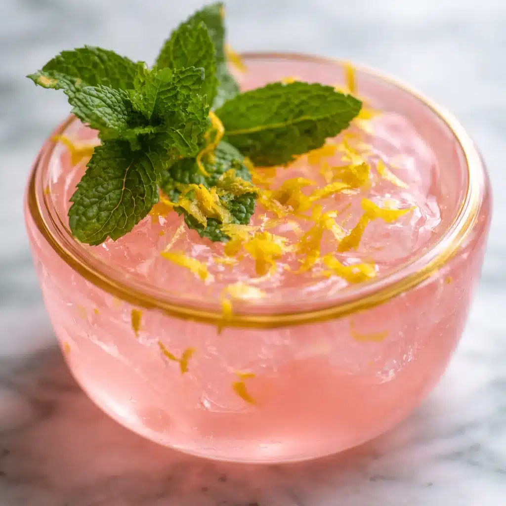 A refreshing gelatin drink with pink salt and lemon, promoting appetite control.