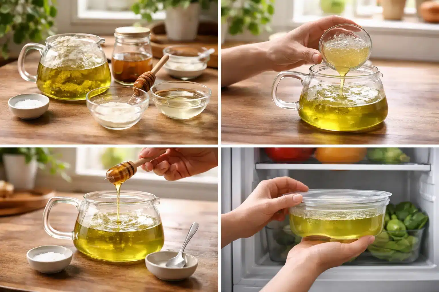 gelatin drink with green tea