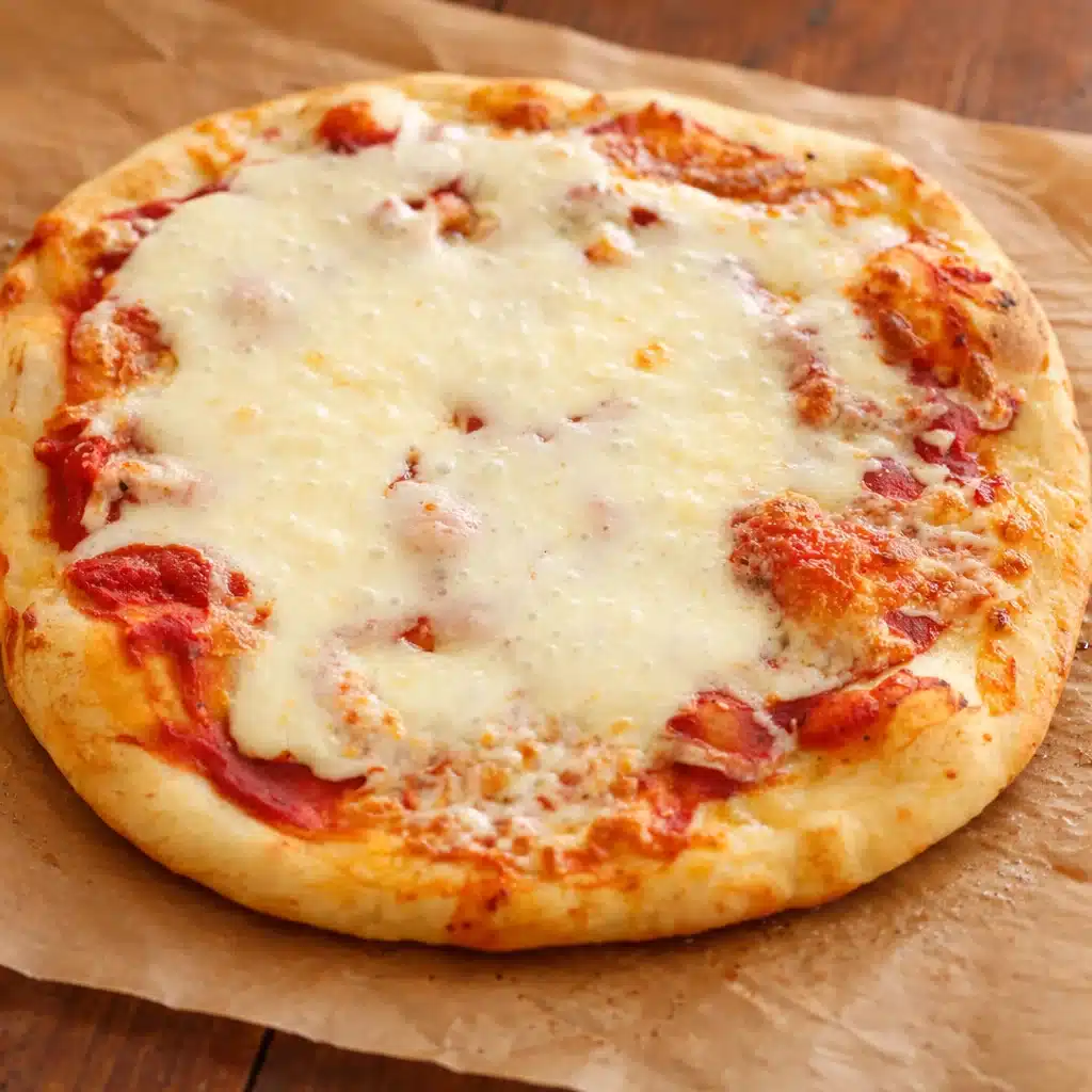 Delicious homemade gluten free pizza crust recipe with a crispy chewy texture.