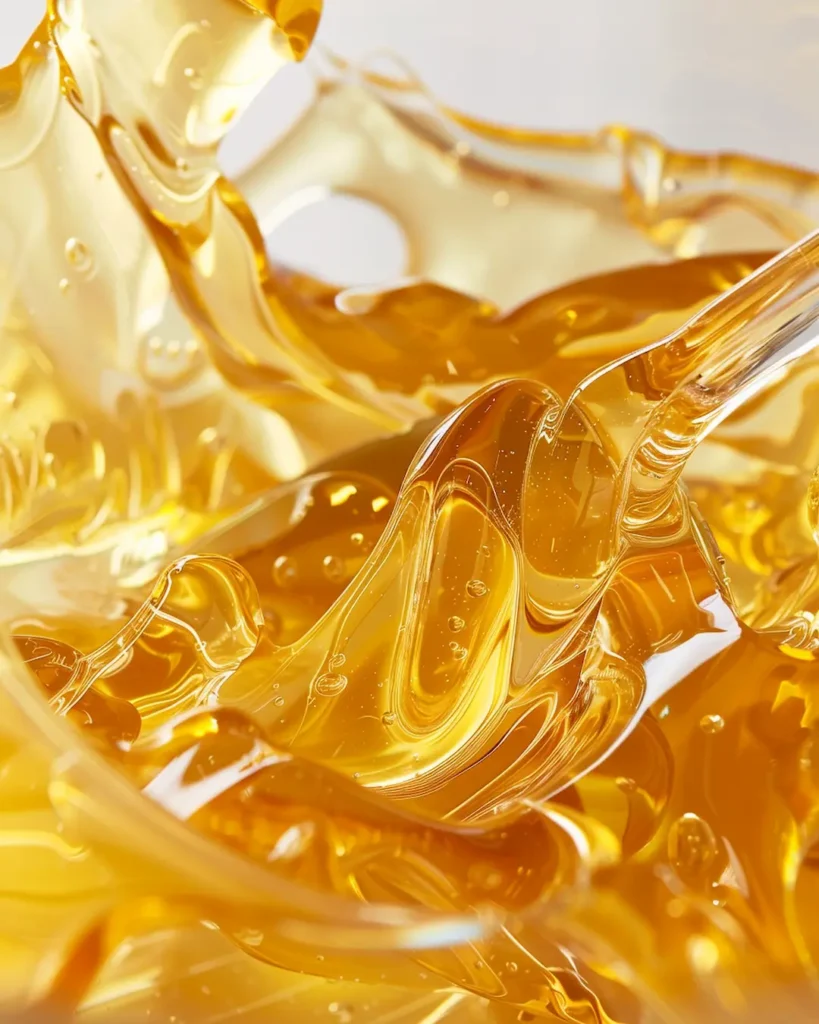 Bloomed gelatin powder with thick jiggly texture ready to use in recipes