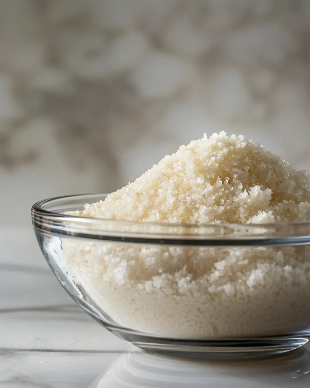Gelatin powder being bloomed in cold water for recipes and baking