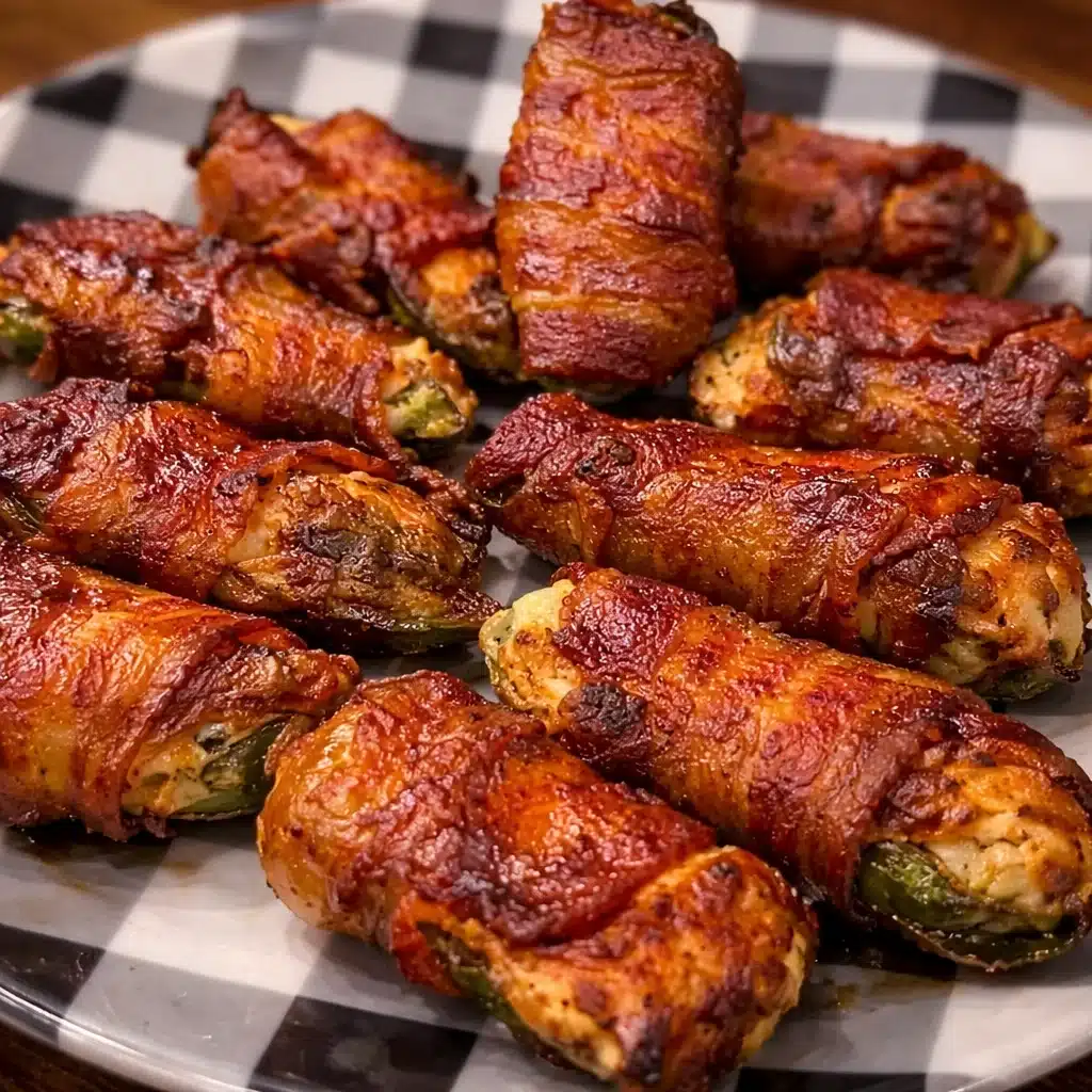 Delicious air fryer jalapeño poppers served on a plate, crispy and cheesy.