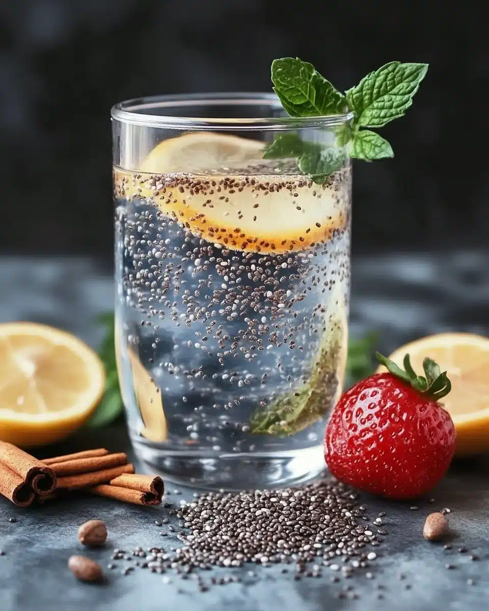 Chia seed water with cinnamon for hydration and health benefits