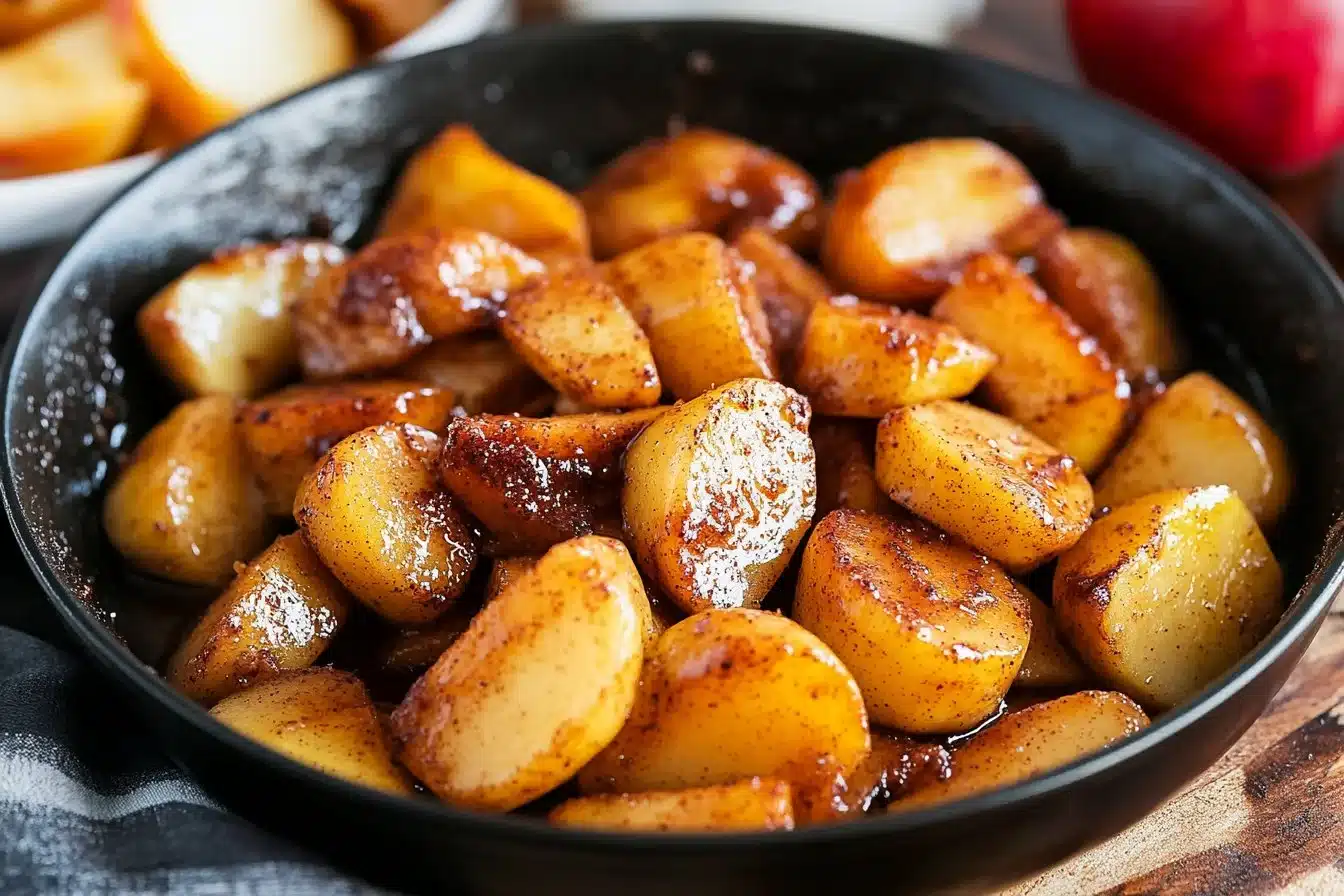 Cinnamon Apples 23 These Stovetop Sautéed Cinnamon Apples taste like a warm apple pie, but they come together in 5 minutes…