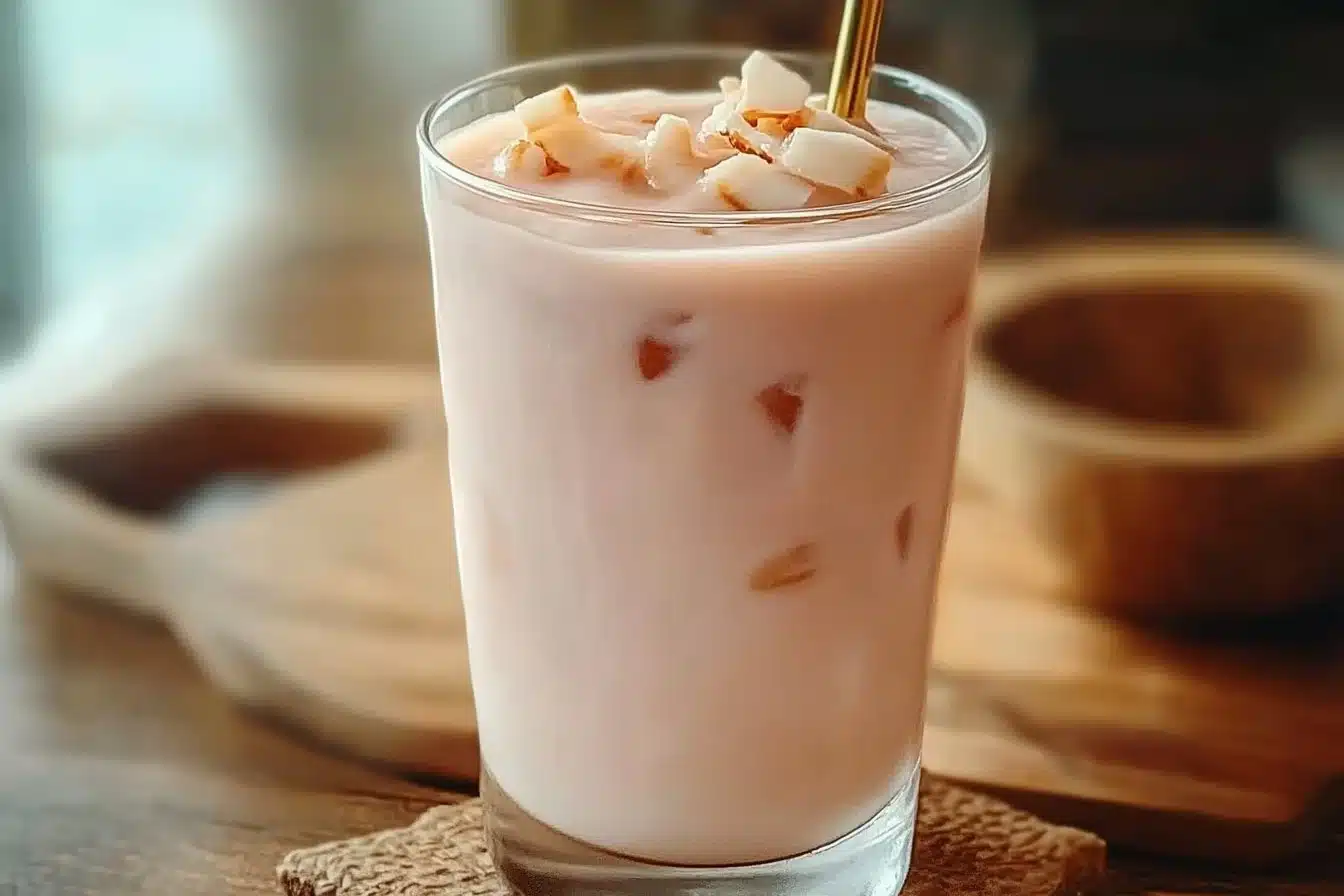 Creamy Pink Coconut Iced Latte