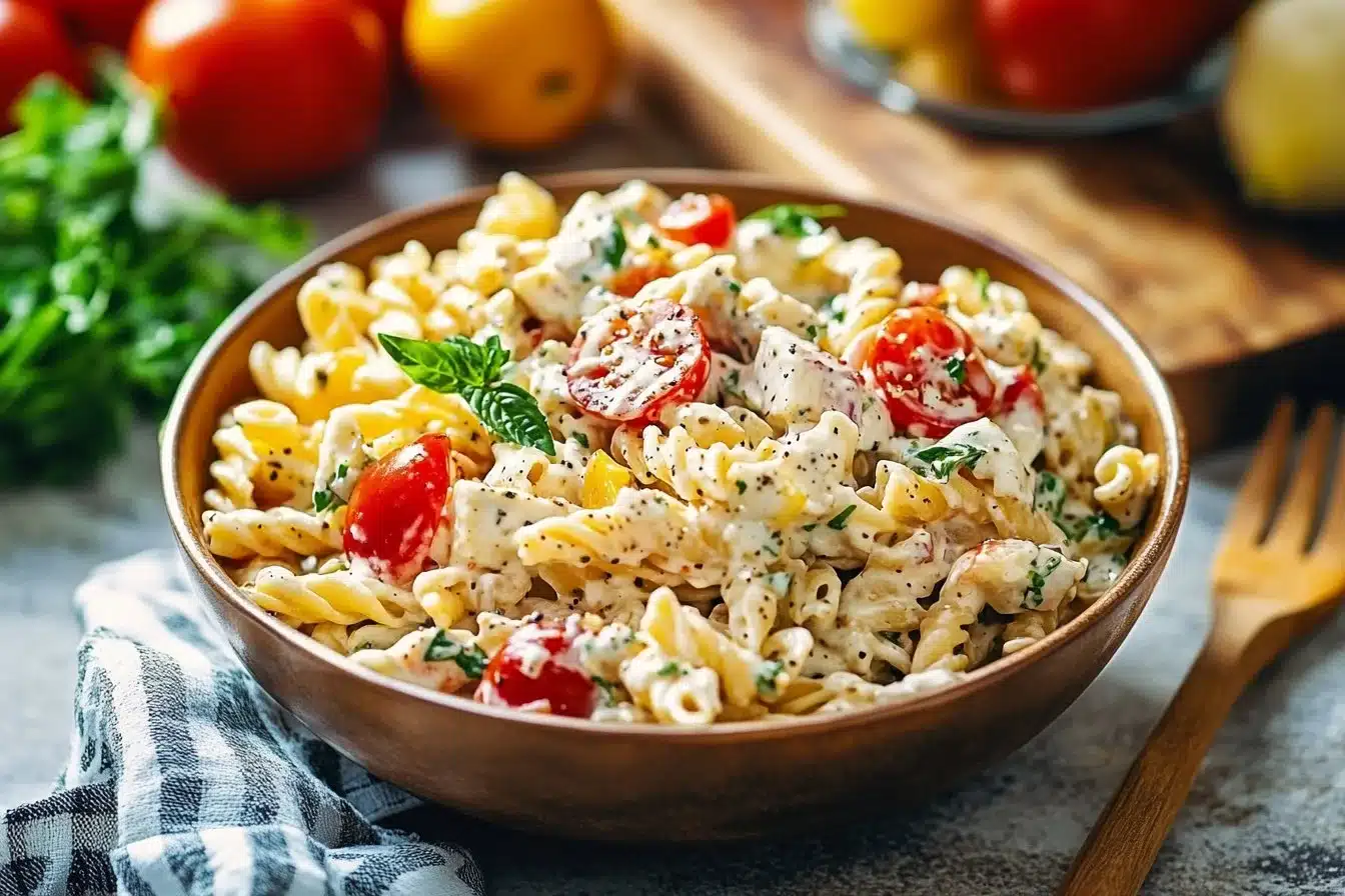 Creamy Ranch Protein Pasta Salad