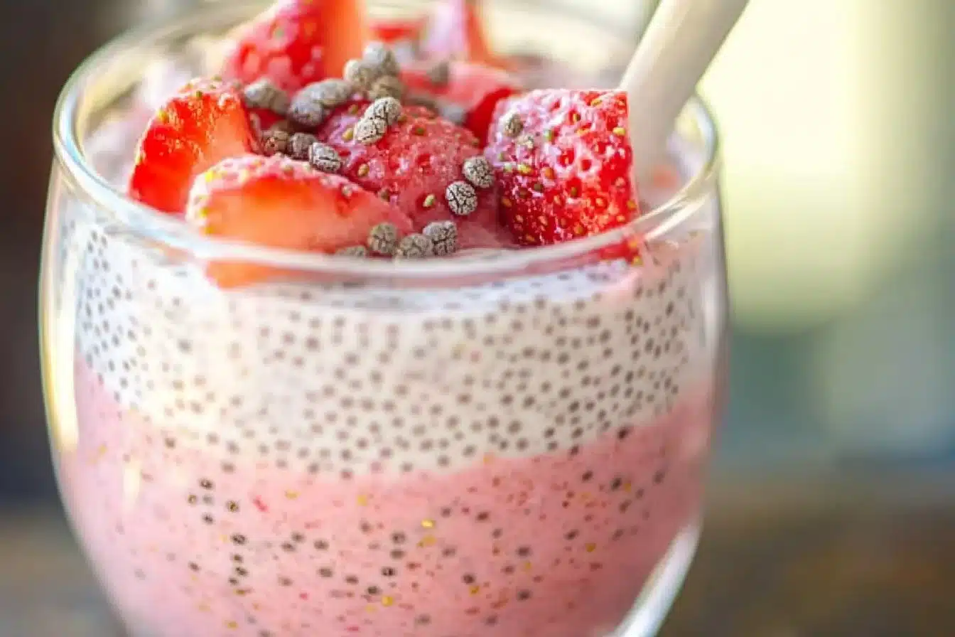 Creamy Strawberry Chia Pudding (with Greek Yogurt!)