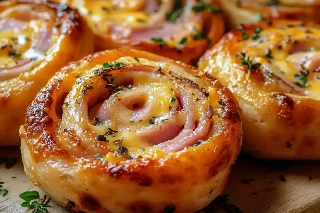 Easter Ham and Cheddar Pinwheels