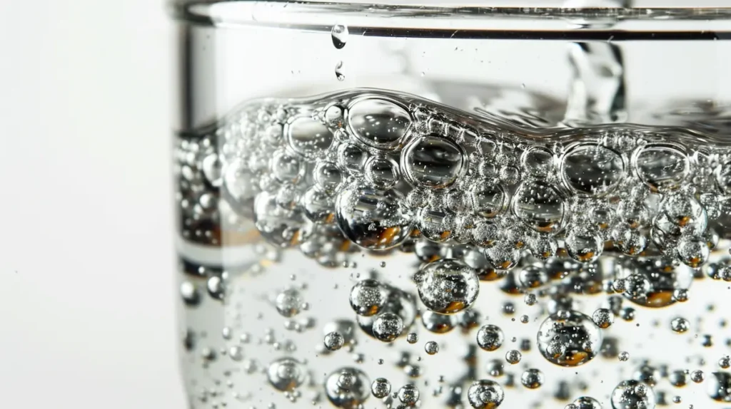 fully soaked tadpole water showing chia seeds with complete gel coating resembling swimming tadpoles after 15 minutes