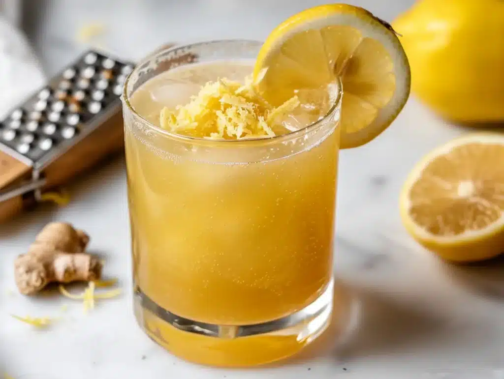 Gelatin ACV Lemon Recipe for Weight Loss: The 3-Ingredient Pre-Meal Trick That's Going Viral (2026) 13 Ginger boost variation of the gelatin ACV lemon recipe with freshly grated ginger and lemon wheel