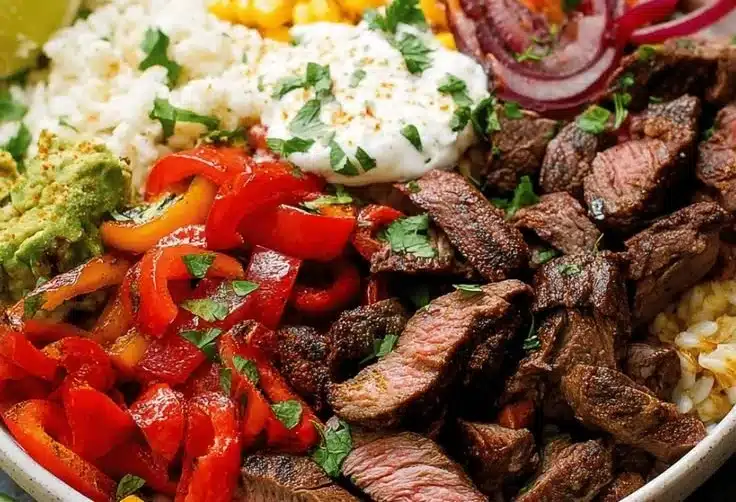 High Protein Steak Fajita Bowl