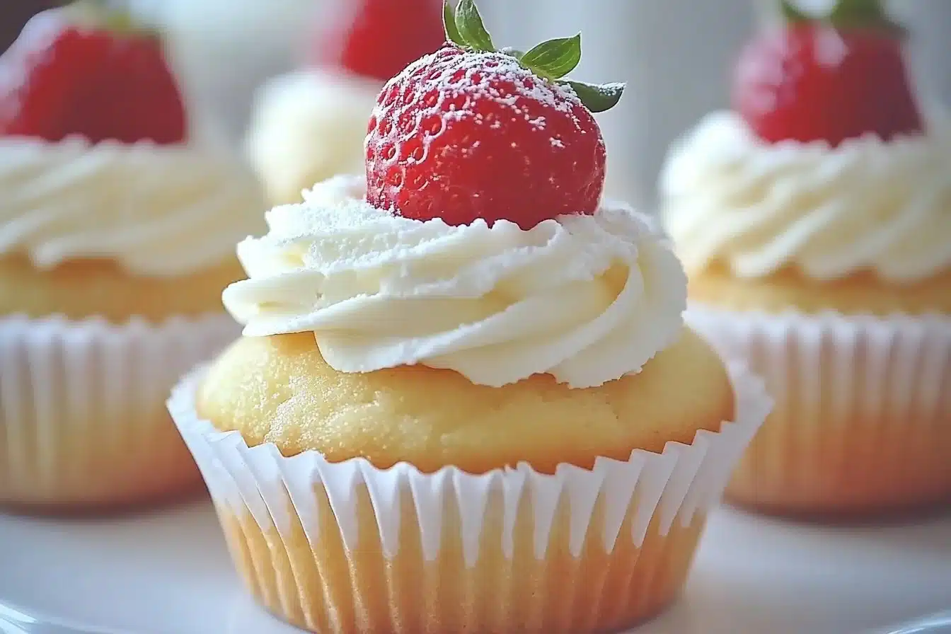 Delicious Japanese Cotton Cheesecake Cupcakes with a light airy texture