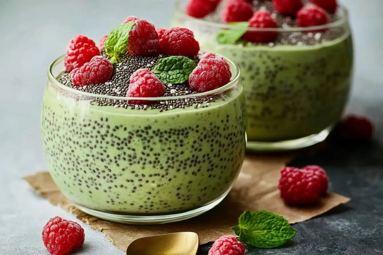 Matcha Chia Pudding (34g Protein & 317 Calories)