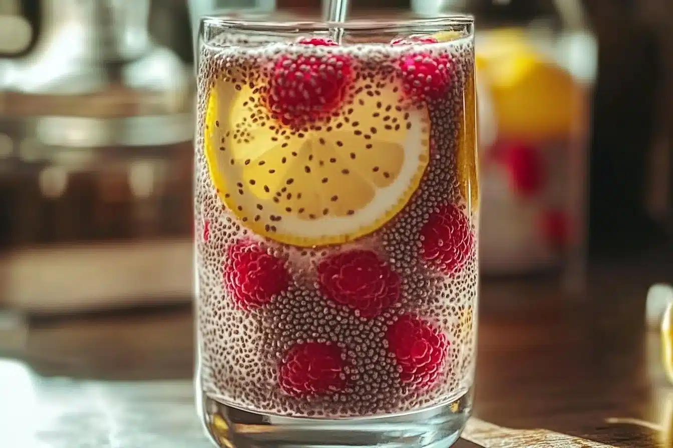 Raspberry Lemon Chia Seed Water