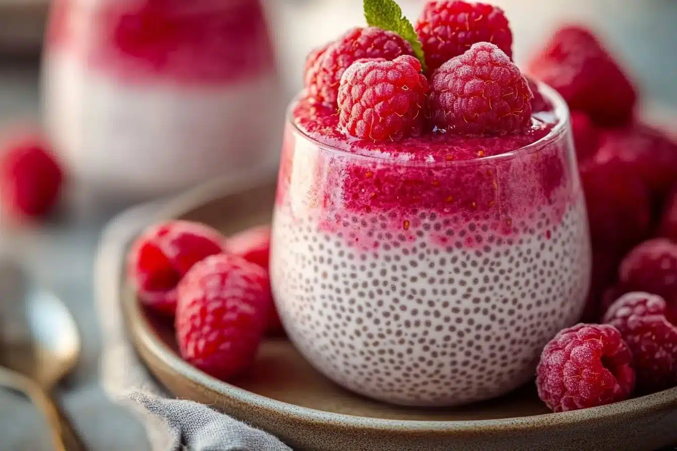 Vanilla Raspberry Chia Pudding