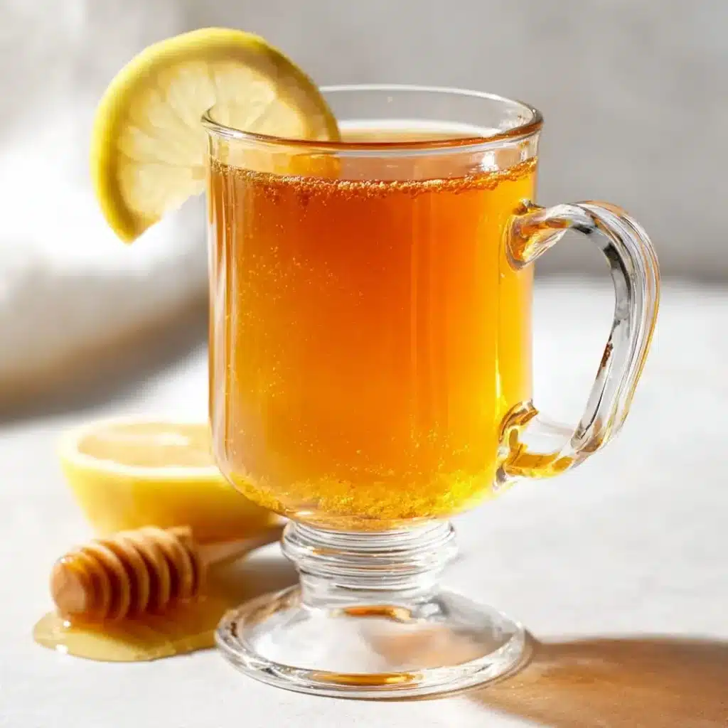 finished ben carson honey recipe tonic in glass mug with honey drizzle on rim