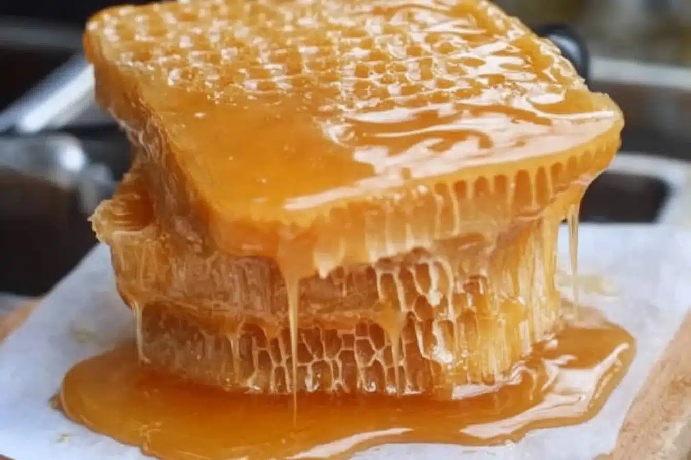 Delicious homemade honeycomb recipe ingredients and final product