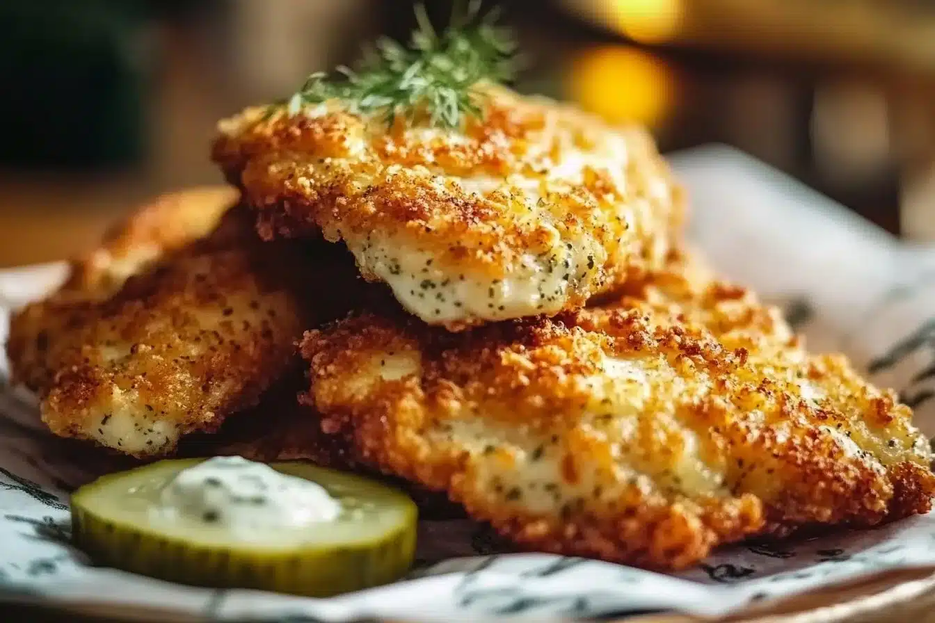 Crispy Dill Pickle Parmesan Chicken