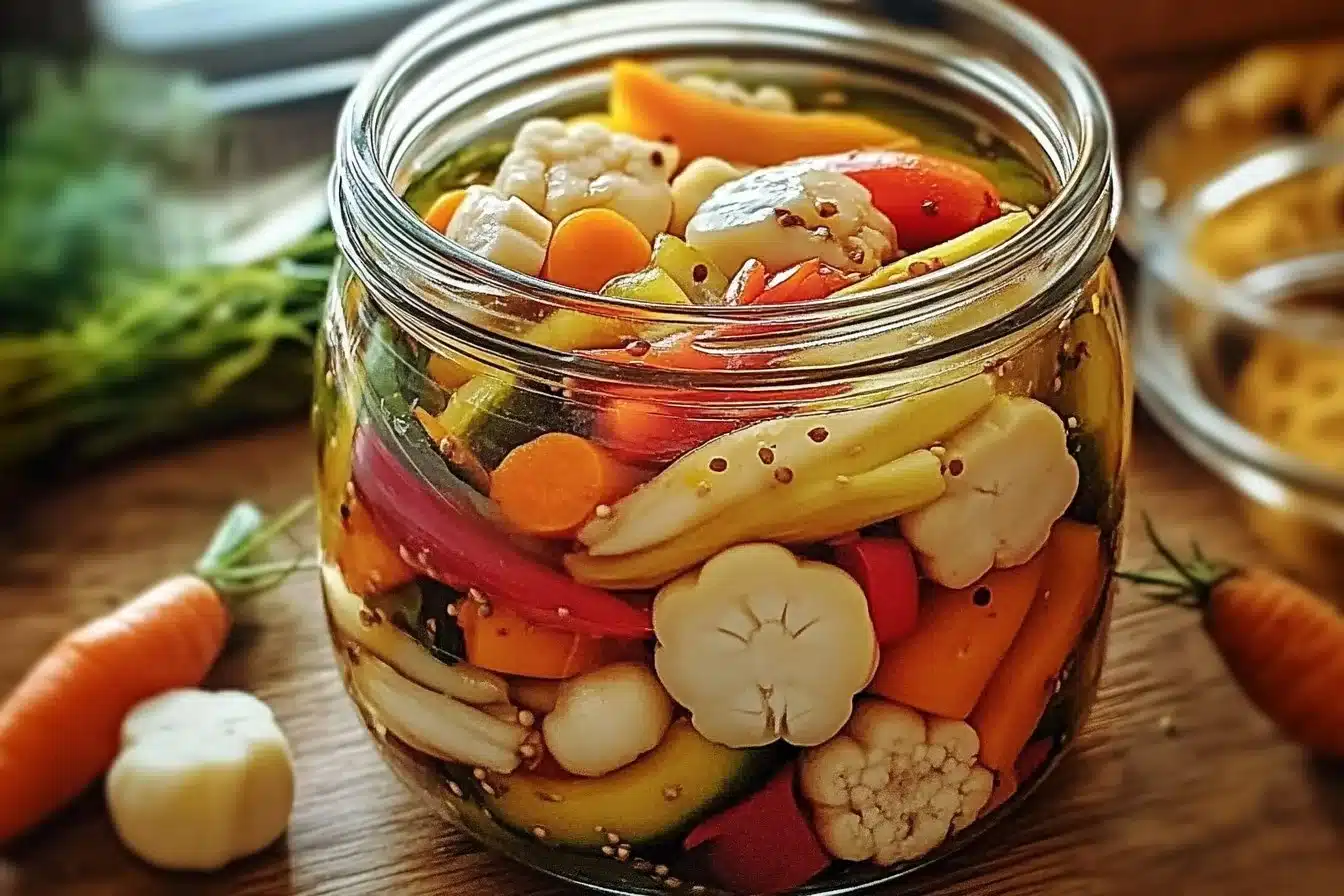 Crunchy Tangy Refrigerator Pickled Vegetables